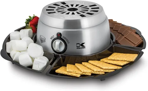 Miniatura 5 de Kalorik 2 en 1 Smores Maker, con función de fusión de fondue de chocolate, incluye tenedor y juego de bandeja, acero inoxidable