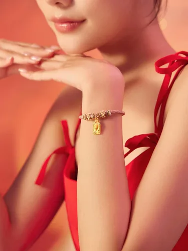 Miniatura 4 de ZHOU LIU FU 24K Solid Gold Bracelet Luck Fish Real Gold Charm Bracelet Adjustable Jewelry Braided Bracelet for Women Teens Girls