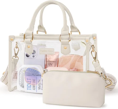 Miniatura 10 de PACKISM Bolsa transparente aprobada para estadios, bolsa transparente para eventos de estadio con bolsa interior, perfecta para eventos deportivos