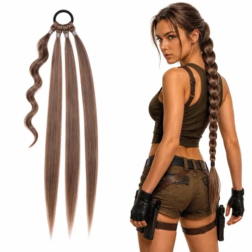 Miniatura 8 de CAISHA Extensiones de cabello de 30 pulgadas para trenzar mezcla marrón HEZ107