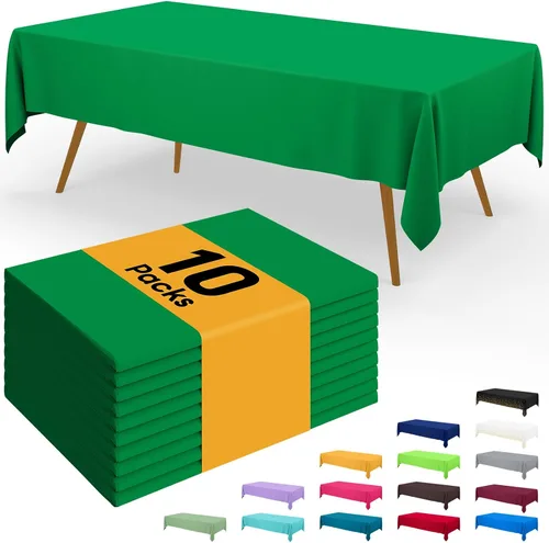 Miniatura 111 de Smiry - Juego de 6 manteles desechables, 54 x 78 pulgadas, manteles impermeables rectangulares para fiestas, cubierta de mesa de plástico