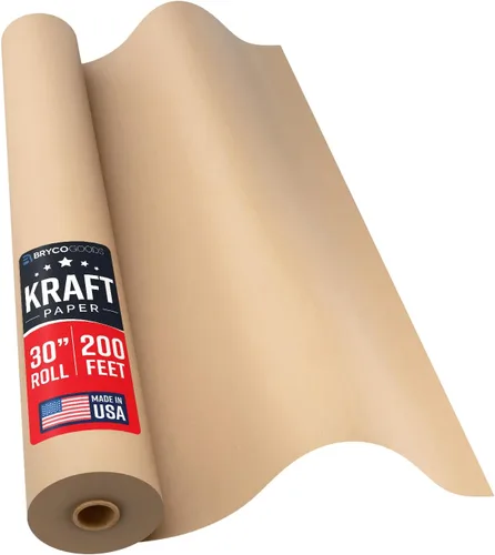 Miniatura 16 de Bryco Goods Papel de regalo blanco de 18 x 1200 pulgadas (100 pies), rollo de papel kraft para pintura, dibujo, pancarta, tablón de anuncios, uso