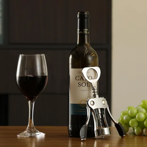 Miniatura 7 de KORCCI Abridor de vino, sacacorchos de ala de aleación de zinc resistente, abrebotellas de cerveza premium, accesorios multifuncionales para vino
