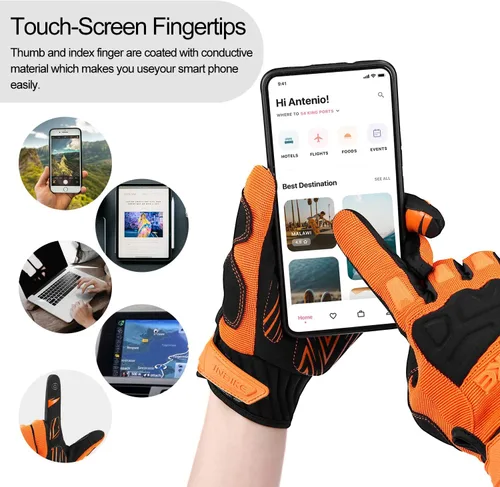 Miniatura 5 de INBIKE - Guantes de bicicleta de montaña para hombre, protectores de nudillos, acolchados, guantes de ciclismo transpirables para MTB, motocross