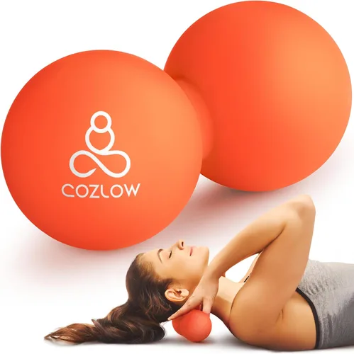 Miniatura 13 de COZLOW Bola de masaje de silicona doble lacrosse - Azul cobalto - Rodillo de punto de activación de maní para movilidad, terapia de tejido profundo