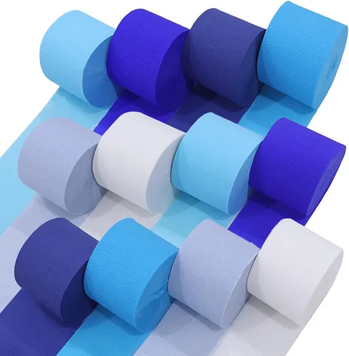 Miniatura 38 de 12 rollos de serpentinas de arcoíris únicos, paquete de 12 rollos de papel crepé arcoíris únicos de 984 pies para decoraciones de fiestas, Multicolor