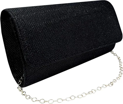 Miniatura 2 de Bolsa de noche con purpurina de satén para mujer elegante bolso de mano con solapa para smartphone