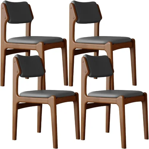 Miniatura 28 de YVYKFZD Wooden Dining Chairs Set, Leather Dining Room Chair with Back, Upholstered Kitchen Chairs, Armless Living Room Chair, for Bedroom Offices
