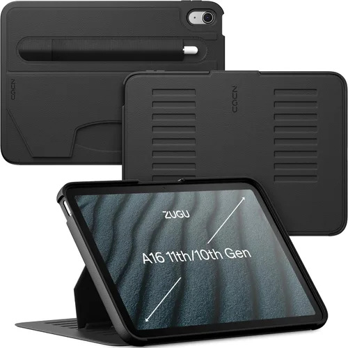 ZUGU CASE para iPad A16 11ª generación de 11 pulgadas (2025), 10ª generación de 10.9 pulgadas (2022) Soporte magnético y cubierta para Negro