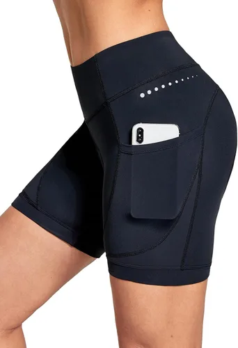 BALEAF Pantalones cortos de ciclismo acolchados 4D para mujer, ropa interior de ciclismo con bolsillos acolchados, pantalones de bicicleta, mallas