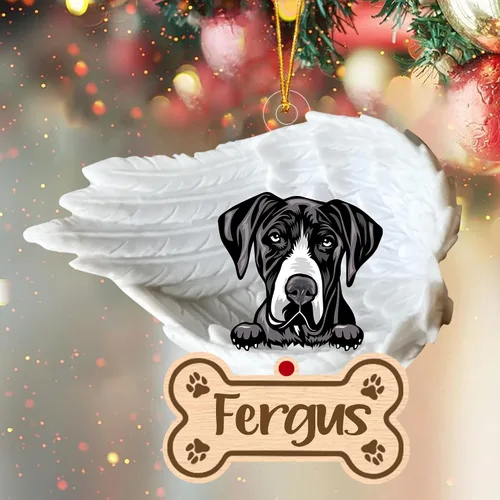 Miniatura 16 de Adorno de perro afgano de 1 ángel, adorno acrílico 2D personalizado conmemorativo para perros, regalo por pérdida de mascotas, regalo