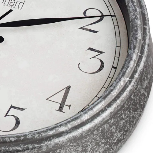 Miniatura 5 de Bernhard Products Reloj de pared rústico de 14 pulgadas, silencioso, sin tictac, funciona con pilas, decorativo, texturizado, rústico, granja, gris