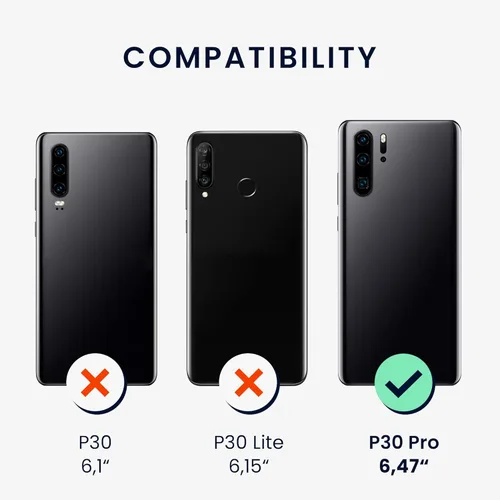 Miniatura 2 de kwmobile Funda compatible con Huawei P30 Pro - Funda de silicona TPU con acabado suave - Negro mate
