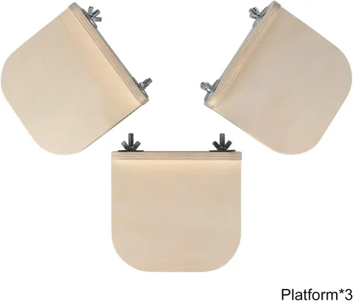 Miniatura 5 de Chinchilla - Juego de plataforma de madera, repisas de jaula de chinchilla, accesorios de jaula de animales pequeños para hámsters planeadores