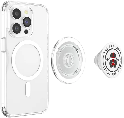 Miniatura 3 de Star Wars: Bad Batch Clone Force 99 Casco rojo y gris PopSockets MagSafe PopGrip para iPhone