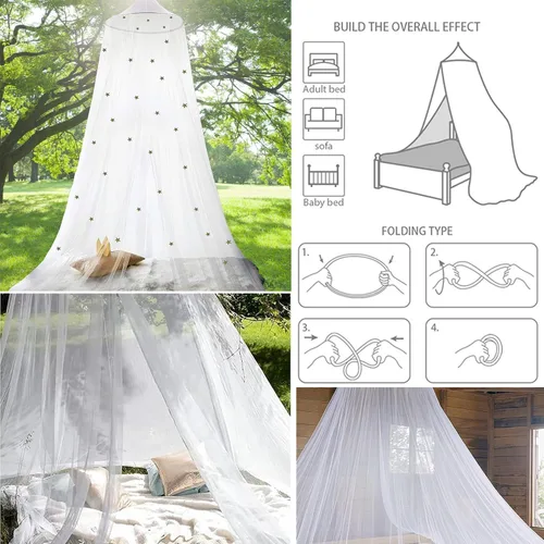 Miniatura 4 de Dosel Decorativo de Princesa para Cama de Niños, Dosel de Cama Suave y Duradero para Habitación de Niñas, Dosel de Tienda Soñador, Mosquitero, Ropa