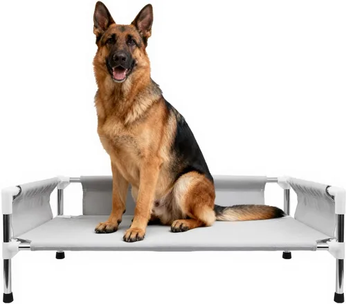 Miniatura 9 de Makerfire Cama elevada para perro, sofá cama elevada para perros medianos, cuna refrescante desmontable para interiores y exteriores, con patas