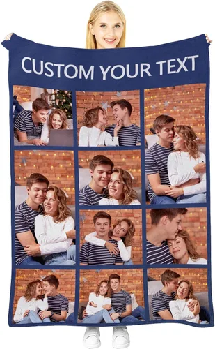 Manta personalizada con imagen, manta personalizada para parejas, manta de fotos para sofá, familia, Navidad, Halloween, cumpleaños, boda, regalos