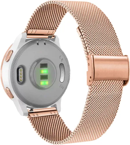 Miniatura 10 de Abanen Correas de reloj para Garmin Vivoactive 4S / Vivomove 3S / Venu 2S / Venu 3S, 0.709 in de liberación rápida de acero inoxidable de malla Negro