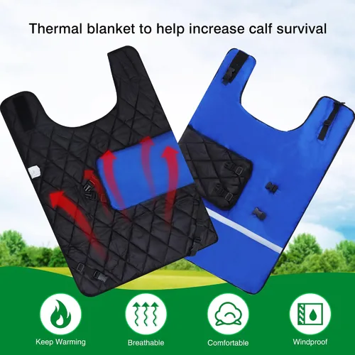 Miniatura 4 de Manta de pantorrilla para terneros – Mantiene a los terneros calientes, suave ternero, vaca, cabra, perro, ropa cálida, cómoda, resistente a