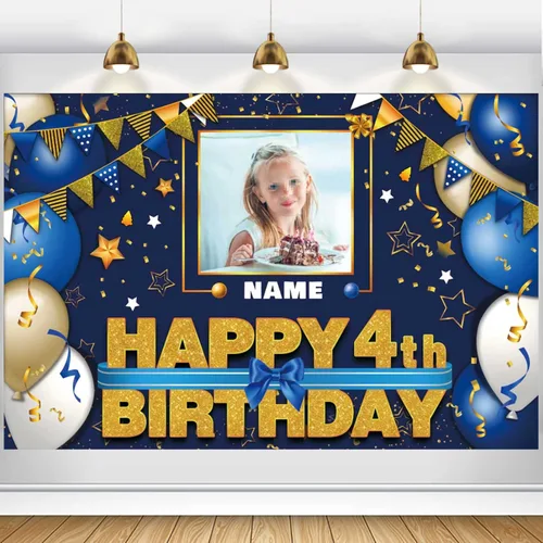 Miniatura 13 de Pancarta Personalizada de Decoraciones de Feliz Cumpleaños 101 - Telón de Fondo de 101 Años para Mujeres Hombres Niños Niñas Suministros de Fiesta