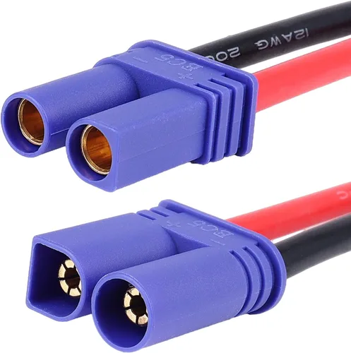 Miniatura 2 de Hobbypark EC5 - Conector macho y famale con silicona calibre 12 AWG 12 con correas de batería para RC Lipo, cable de batería, drones (4 unidades)