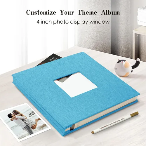 Miniatura 2 de Spbapr Álbum de fotos grande autoadhesivo de 3 x 5, 4 x 6, 5 x 7, 8 x 10 pulgadas, 40 páginas en blanco, cubierta de lino, álbum de bricolaje con un