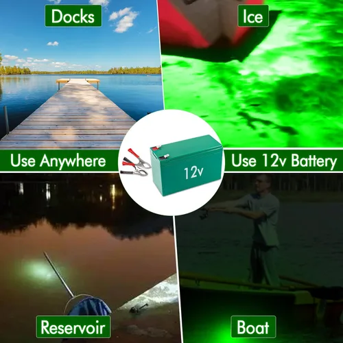 Miniatura 6 de Luz de pesca submarina 12 V 15000 LM 110 V 35000 LM verde, blanco, azul, amarillo, LED sumergible barco nocturno impermeable IP68 en agua dulce