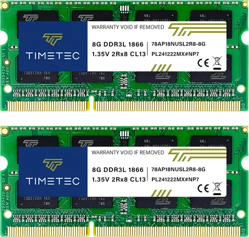 Miniatura 10 de Timetec 8 GB DDR3L / DDR31866MHz PC3L-14900 / PC3-14900 sin ECC sin búfer 1.35 V/1.5 V CL13 2Rx8 doble rango 204 pines SODIMM portátil portátil PC