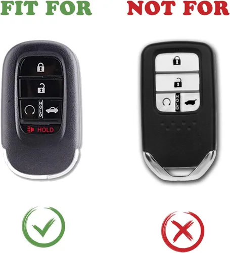 Miniatura 2 de TANDRIVE Funda para llavero (5 botones) Honda 2026 2025-2022 Civic Accord CR-V HR-V Pilot y 2026 Passport, silicona, paquete de 2, negro rojo