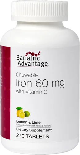 Miniatura 8 de Bariatric Advantage Hierro masticable de 60 mg con vitamina C para una mayor absorción y utilización, fácilmente digerible para pacientes