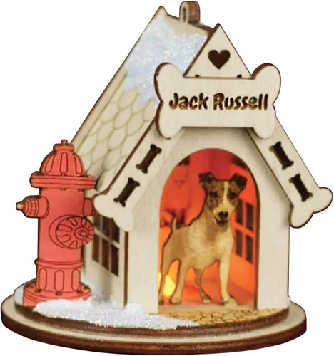 Miniatura 14 de Basset Hound Dog Tea Light Display Adorno de Navidad de madera para árbol de Navidad