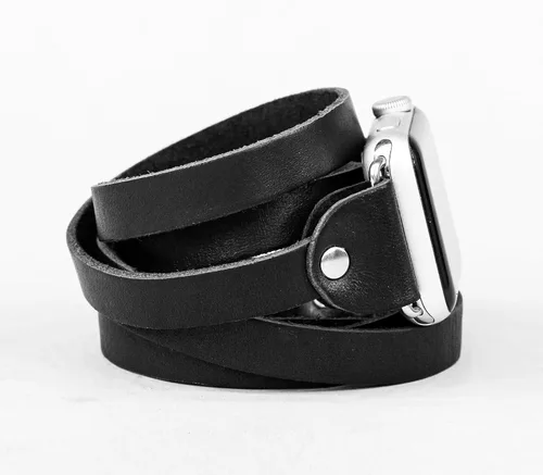 Miniatura 3 de boho Leather multi wrap band compatible with Apple watch 38mm 40mm 41mm 42mm 44mm 45mm 46mm 49mm, Handmade UA 1860