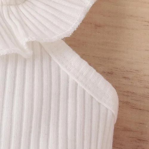 Miniatura 88 de TheFound Trajes de verano para niñas pequeñas, sin mangas, de punto acanalado, halter, pantalones cortos, ropa para recién nacidos, conjunto de 3