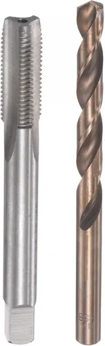 Miniatura 7 de uxcell 3/8-16 UNC Straight Flute Thread Tap y 0.311 in Twist Drill Broca Set, M35 Cobalto de alta velocidad Máquina de acero roscado Herramienta