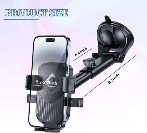 Miniatura 2 de Zpana Soporte para teléfono de automóvil, rotación de 360°, con ventosa fuerte, para salpicadero, ventilación de aire, soporte para teléfono
