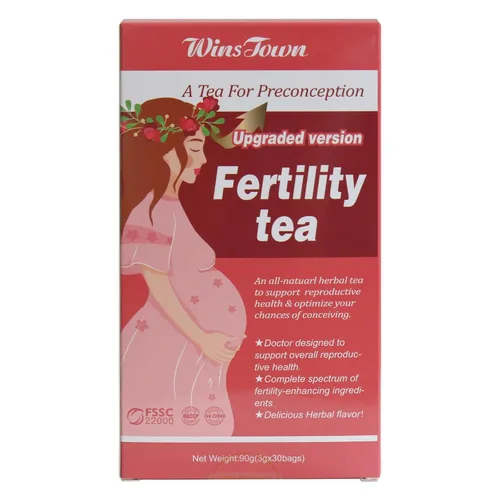 Wins Town Té de fertilidad para mujer, 30 bolsas de té | Preconception Bebida herbaria, apoya la ovulación, el equilibrio hormonal y la reproducción
