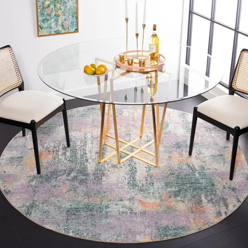 Miniatura 10 de SAFAVIEH Sequoia Collection - Alfombra para pasillo, 2 pies 2 pulgadas x 9 pies, verde y morado, diseño abstracto moderno, no desprende pelusa