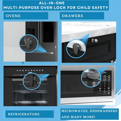 Miniatura 7 de BABY PROOF ME Horno de seguridad para niños, 1 paquete, cerradura de puerta para horno, seguridad infantil, horno a prueba de bebés, resistente al