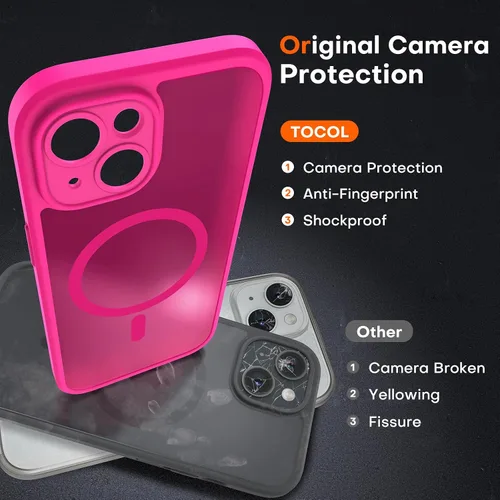 Miniatura 816 de TOCOL Funda para iPhone 11, compatible con Magsafe, protección completa de cámara, imanes integrados, protección contra caídas, funda translúcida
