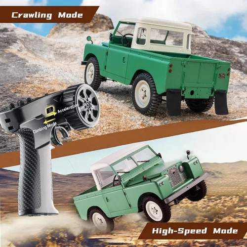 Miniatura 7 de BEEZRC FMS 1/12 RC Crawler Land Rover Series II RC RTR 4WD 2.4G Model Car Hobby RC Crawler RC Cars Offroad RC Truck Auto de control remoto con Verde