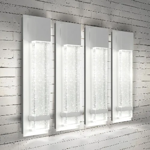 Miniatura 23 de ASD Lámpara de pared LED de vidrio burbuja de 24 pulgadas, aplique texturizado para exteriores e interiores 3CCT, impermeable, regulable, Negro