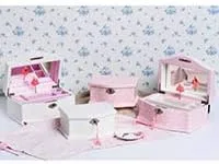 Miniatura 4 de Elle Joyero Organizador de joyas de bailarina y caja de música de cuerda Swan Lake para niñas y adolescentes, accesorios y almacenamiento de madera