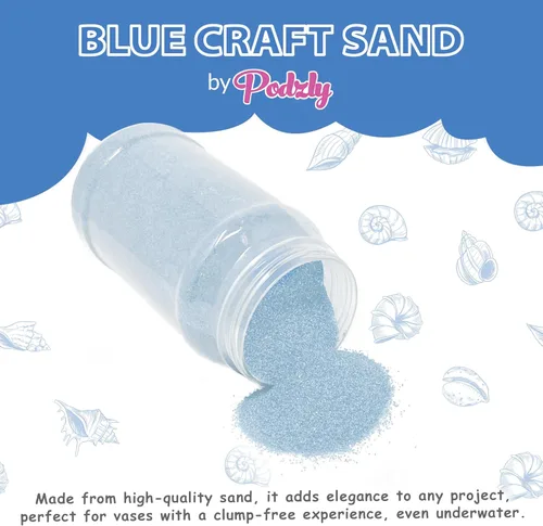 Miniatura 2 de Podzly Arena decorativa a granel para manualidades de 5 libras, arena azul. Ideal para bodas, actividades en el aula, manualidades creativas