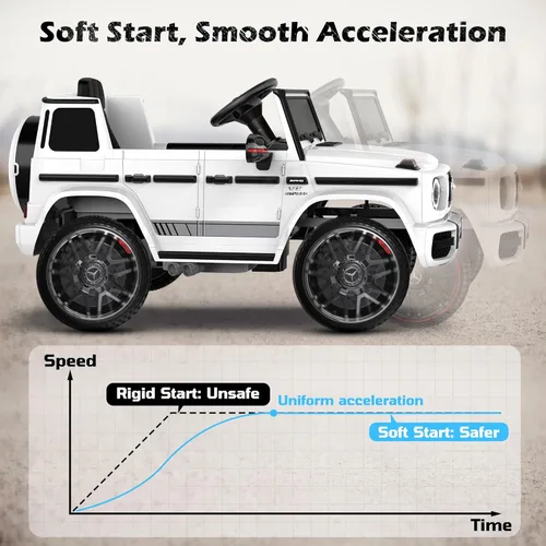 Miniatura 7 de ANPABO Coche con licencia Mercedes-Benz G63 para niños, coche de 12 V para montar con control remoto para padres, faros LED, reproductor de música