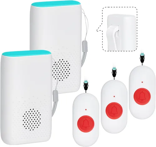 Miniatura 8 de Paginador de cuidador inalámbrico Sistema de alerta de enfermería Botón de llamada SOS con vibración Paginador de alerta de llamada de enfermería