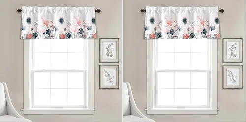 Miniatura 9 de Lush Decor Zuri Flora Cenefa para ventana de oscurecimiento con solapa única, 52 pulgadas de ancho x 18 pulgadas de largo + 2 pulgadas de cabecera