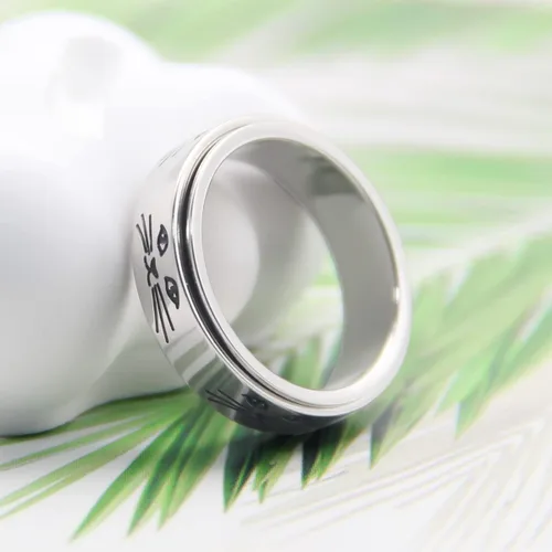 Miniatura 5 de Anillo de ansiedad OreilleStar para mujeres, anillo giratorio de titanio y acero inoxidable, anillo de ansiedad para hombres, 6mm de ancho con Plata