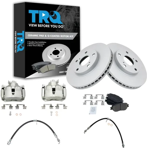 Miniatura 14 de TRQ Kit de pastillas de freno y rotor de cerámica delantera compatible con Chevrolet Malibu 2016