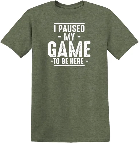 Miniatura 31 de Camiseta divertida con texto en inglés "I Paused My Game to Be Here" para hombre
